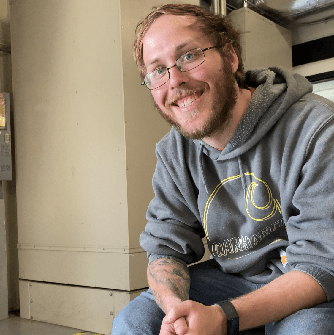 Devon at solar camp garage