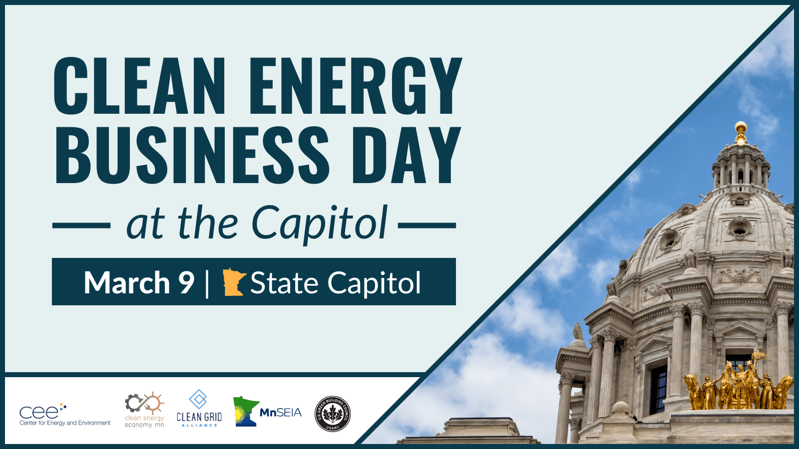 Clean Energy Business Day March 9 image of MN Capitol Building