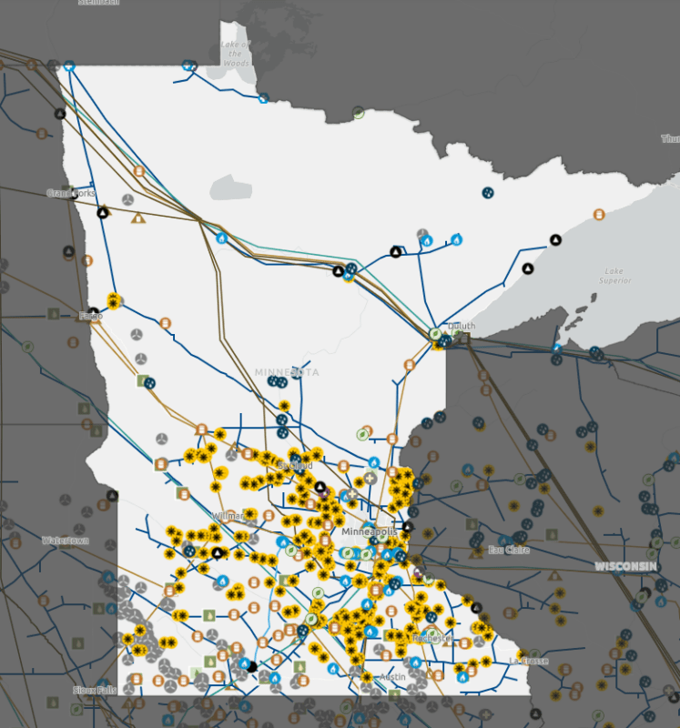 eia interactive GIS data viewer screenshot